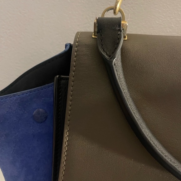 Authentic Celine trapeze crossbody hand bag Black and Blue Leather Bag - Picture 6 of 14